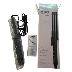 Conair Quo Beauty Black Ceramic Curling Iron 1 & 1/2 Inch New In Box